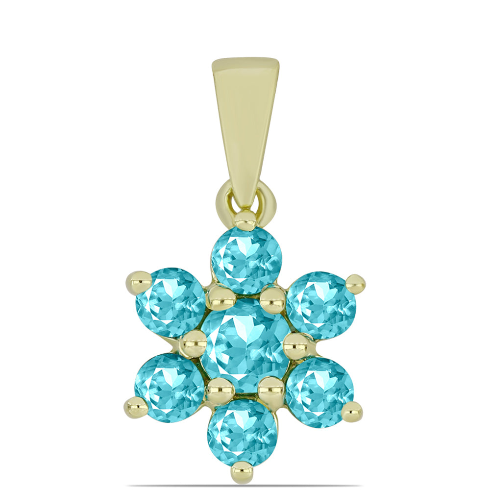 Pandantiv din Argint 925 Placat cu Aur ( 1.06 grame ) cu Cuarț Paraiba 1.05 Carate