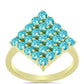 Inel din Argint 925 Placat cu Aur ( 3 grame ) cu Cuarț Paraiba 1.54 Carate