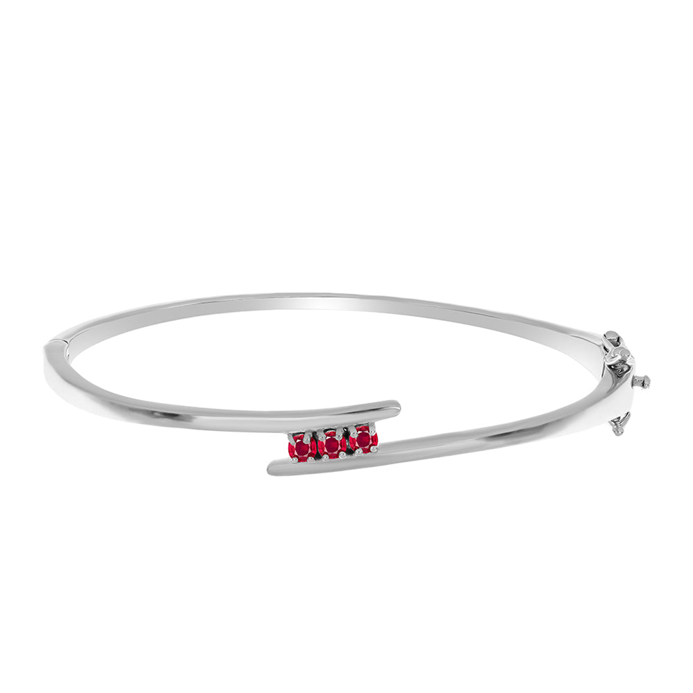 Brățară din Argint 925 ( 17.15 grame ) cu Rubin Malagasy 0.45 Carate 1 