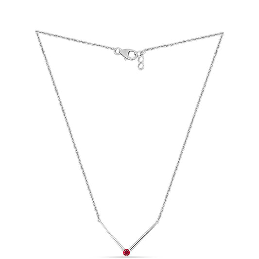 Colier din Argint 925 ( 3.58 grame ) cu Rubin Malagasy 0.41 Carate