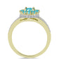 Inel din Argint 925 Placat cu Aur ( 3.88 grame ) cu Cuarț Paraiba și Topaz Alb 1.61 Carate