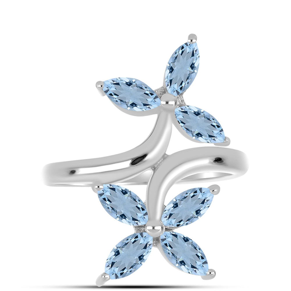 Inel din Argint 925 ( 3.5 grame ) cu Acvamarin Embu County 1.74 Carate 1 