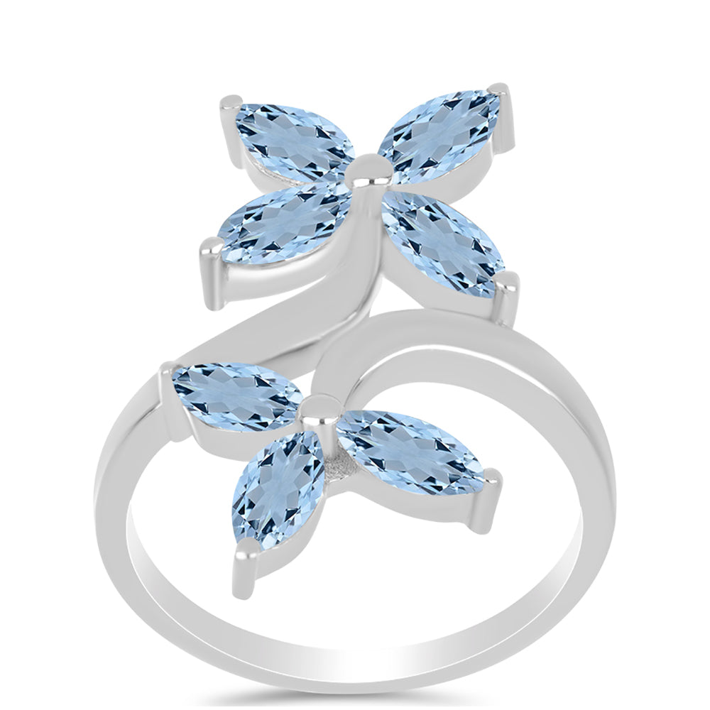 Inel din Argint 925 ( 3.5 grame ) cu Acvamarin Embu County 1.74 Carate