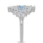 Inel din Argint 925 ( 3.74 grame ) cu Acvamarin Embu County și Topaz Alb 2.52 Carate