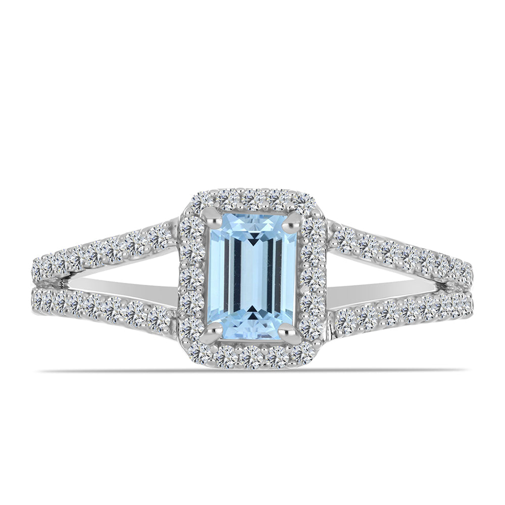 Inel din Argint 925 ( 2.54 grame ) cu Acvamarin Embu County și Topaz Alb 0.92 Carate