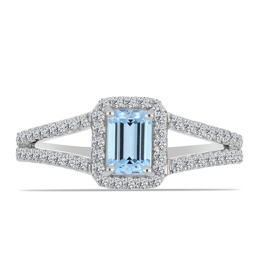 Inel din Argint 925 ( 2.54 grame ) cu Acvamarin Embu County și Topaz Alb 0.92 Carate