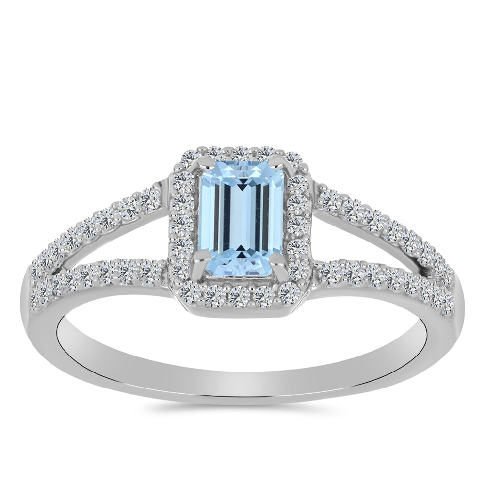 Inel din Argint 925 ( 2.54 grame ) cu Acvamarin Embu County și Topaz Alb 0.92 Carate