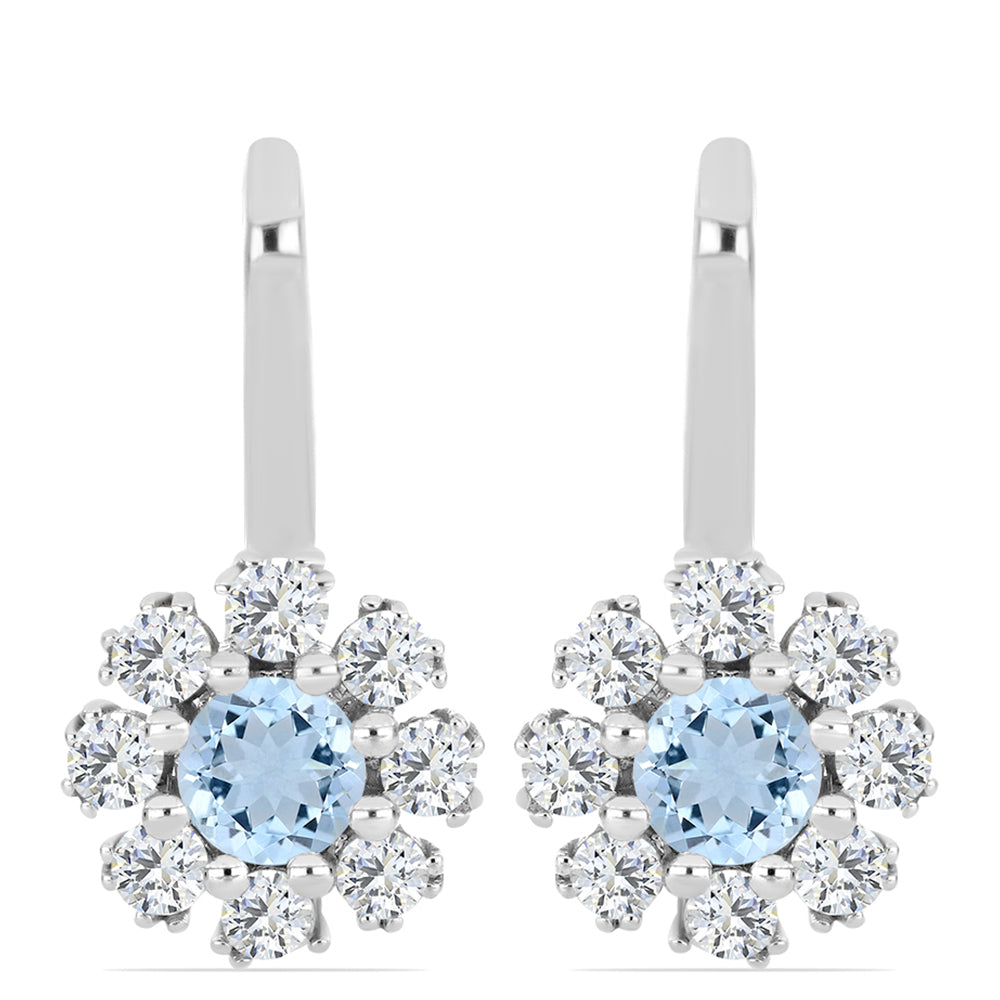 Cercei din Argint 925 ( 2.94 grame ) cu Acvamarin Embu County 1 Carate 1 