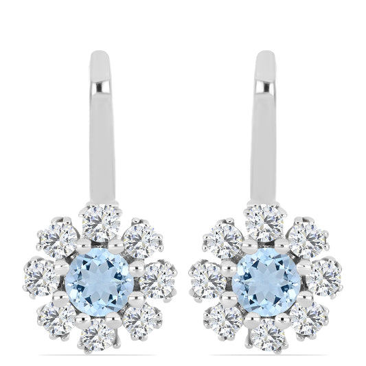 Cercei din Argint 925 ( 2.94 grame ) cu Acvamarin Embu County 1 Carate