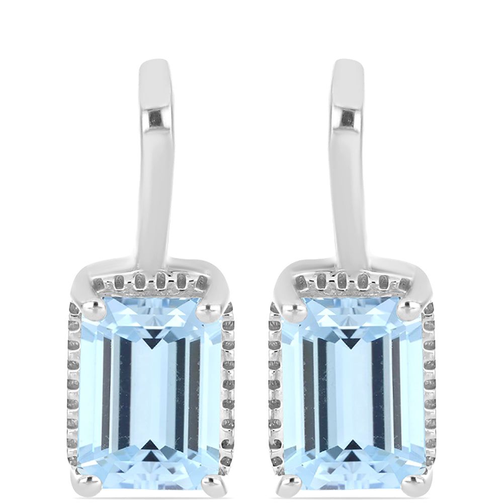 Cercei din Argint 925 ( 2.35 grame ) cu Acvamarin Embu County 1.71 Carate