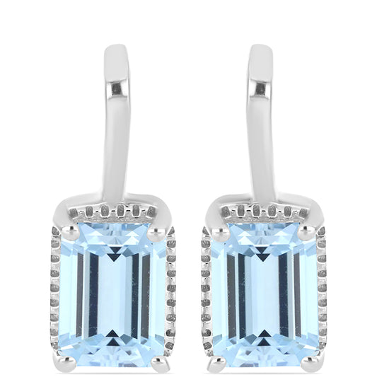 Cercei din Argint 925 ( 2.35 grame ) cu Acvamarin Embu County 1.71 Carate
