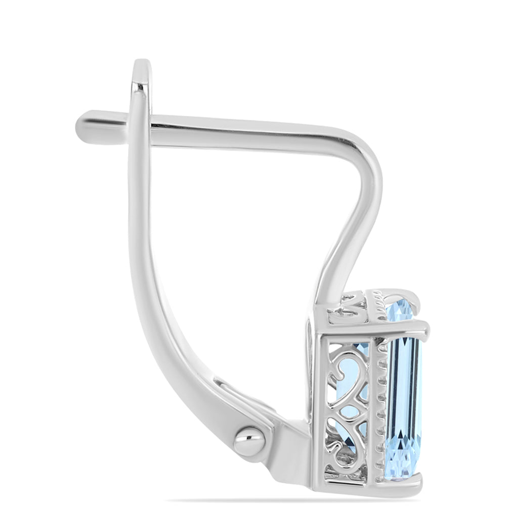 Cercei din Argint 925 ( 2.35 grame ) cu Acvamarin Embu County 1.71 Carate 2 