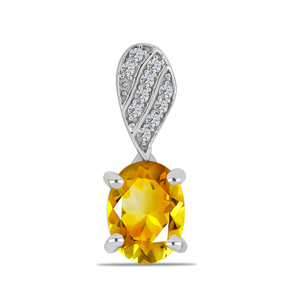Pandantiv din Argint 925 ( 0.78 grame ) cu Citrin Ural și Topaz Alb 1.27 Carate 1 