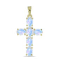 Cruce Pandantiv din Argint 925 Placat cu Aur ( 1.85 grame ) cu Piatra Lunii Curcubeu 2.86 Carate