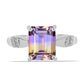 Inel din Argint 925 ( 2.55 grame ) cu Ametrin Anahi și Topaz Alb 3.24 Carate