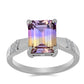 Inel din Argint 925 ( 2.55 grame ) cu Ametrin Anahi și Topaz Alb 3.24 Carate