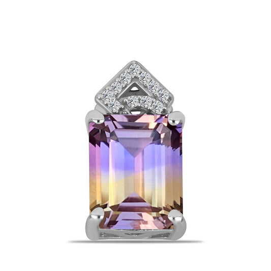 Pandantiv din Argint 925 ( 1.2 grame ) cu Ametrin Anahi și Topaz Alb 3.23 Carate