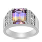 Inel din Argint 925 ( 5.32 grame ) cu Ametrin Anahi și Topaz Alb 3.32 Carate