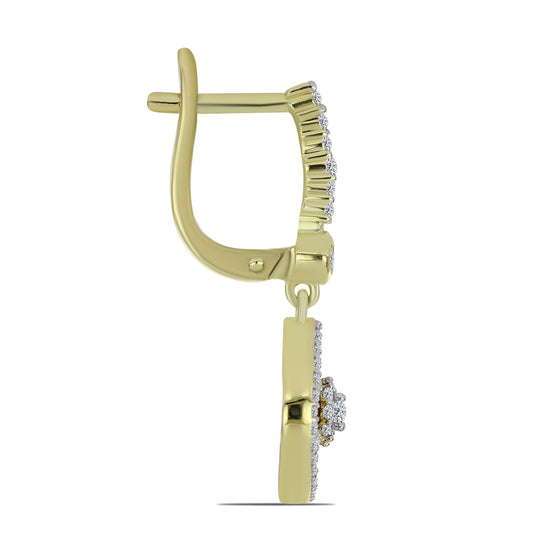 Cercei din Argint 925 Placat cu Aur ( 5.31 grame ) cu Coral Roșu Burete și Topaz Alb 5.13 Carate