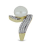 Inel din Argint 925 Placat cu Aur ( 7.04 grame ) cu Perlă de Apă Dulce Albă și Topaz Alb 11.22 Carate