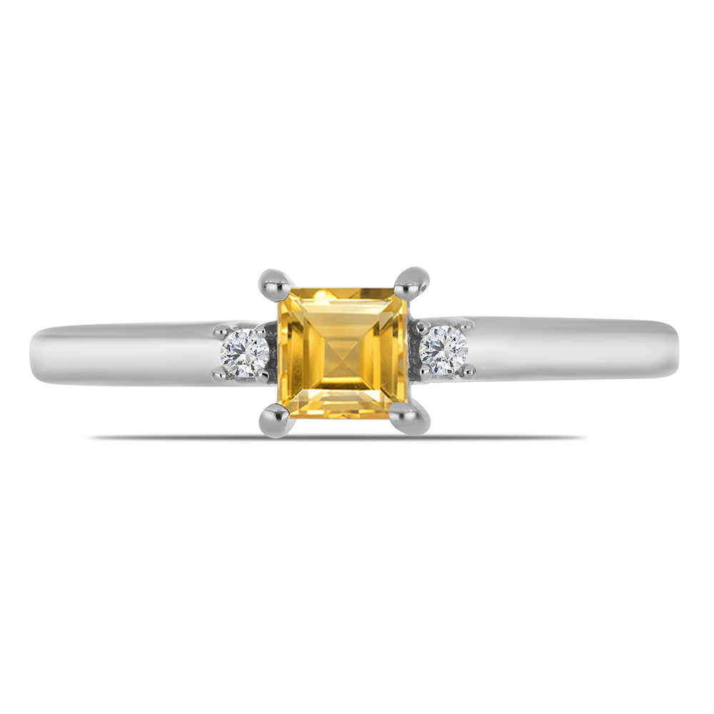 Set din Argint 925 ( 3.4 grame ) cu Citrin Ural și Topaz Alb 1.47 Carate ( Cercei+Inel+Pandantiv ) 3 