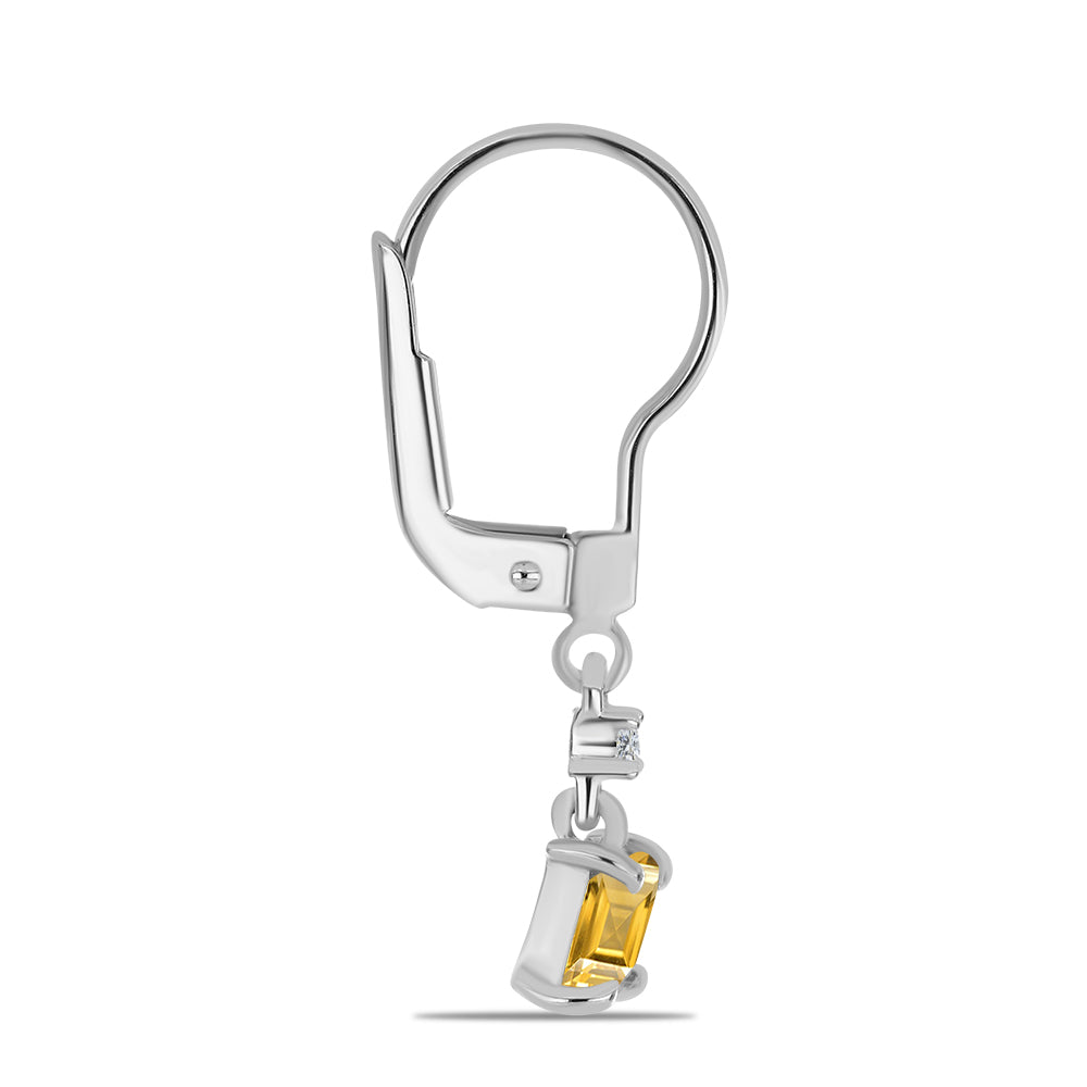 Set din Argint 925 ( 3.4 grame ) cu Citrin Ural și Topaz Alb 1.47 Carate ( Cercei+Inel+Pandantiv ) 5 