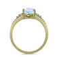 Inel din Argint 925 Placat cu Aur ( 1.88 grame ) cu Piatra Lunii Curcubeu și Topaz Alb 1.66 Carate