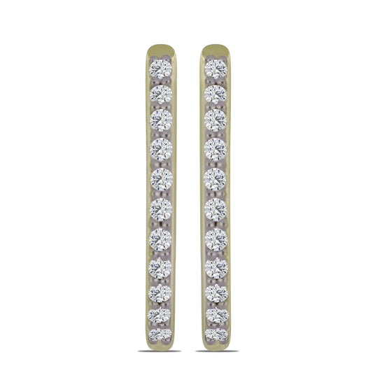 Cercei din Argint 925 Placat cu Aur ( 2.36 grame ) cu Diamant Certificat cultivat în laborator 0.34 Carate