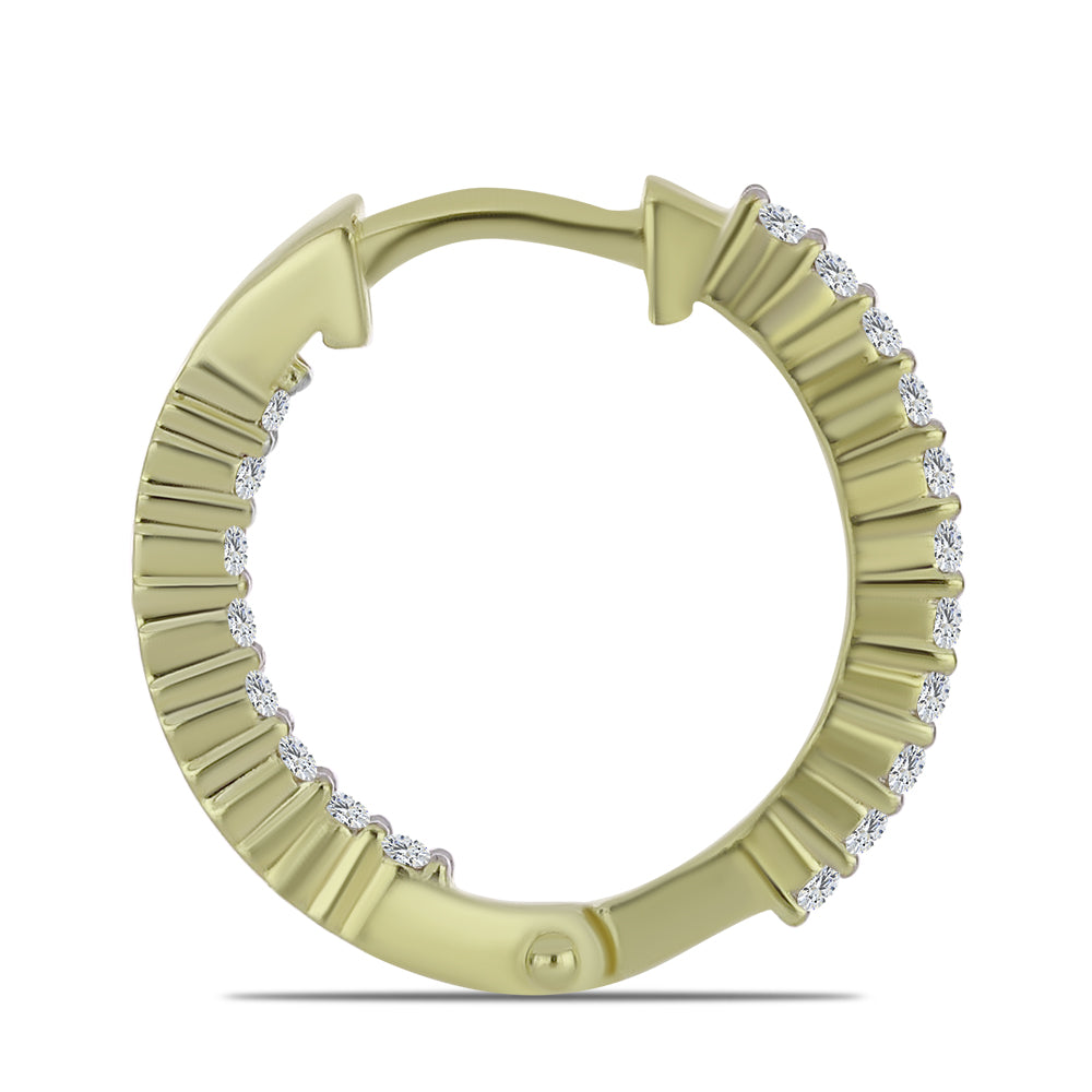 Cercei din Argint 925 Placat cu Aur ( 2.36 grame ) cu Diamant Certificat cultivat în laborator 0.34 Carate
