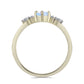 Inel din Argint 925 Placat cu Aur ( 1.57 grame ) cu Piatra Lunii Curcubeu și Topaz Alb 0.38 Carate