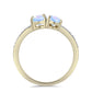 Inel din Argint 925 Placat cu Aur ( 2.12 grame ) cu Piatra Lunii Curcubeu și Topaz Alb 1.23 Carate