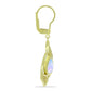 Cercei din Argint 925 Placat cu Aur ( 4.42 grame ) cu Piatra Lunii Curcubeu 2.1 Carate