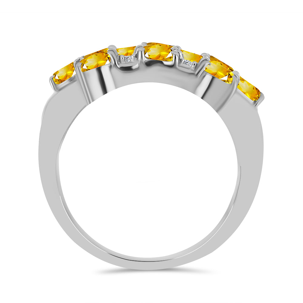 Inel din Argint 925 ( 3.83 grame ) cu Citrin Ural și Topaz Alb 1.61 Carate 2 