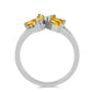 Inel din Argint 925 ( 2.99 grame ) cu Citrin Ural și Topaz Alb 0.68 Carate