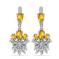 Cercei din Argint 925 ( 6.22 grame ) cu Citrin Ural și Topaz Alb 5.78 Carate