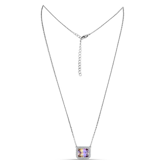 Colier din Argint 925 ( 3.63 grame ) cu Ametrin Anahi și Topaz Alb 3.44 Carate