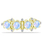 Inel din Argint 925 Placat cu Aur ( 2.65 grame ) cu Piatra Lunii Curcubeu și Topaz Alb 1.13 Carate