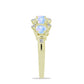 Inel din Argint 925 Placat cu Aur ( 2.65 grame ) cu Piatra Lunii Curcubeu și Topaz Alb 1.13 Carate