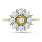 Inel din Argint 925 Placat cu Aur ( 2.72 grame ) cu Piatra Lunii Curcubeu și Topaz Alb 1.03 Carate