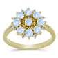 Inel din Argint 925 Placat cu Aur ( 2.72 grame ) cu Piatra Lunii Curcubeu și Topaz Alb 1.03 Carate