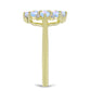 Inel din Argint 925 Placat cu Aur ( 2.72 grame ) cu Piatra Lunii Curcubeu și Topaz Alb 1.03 Carate