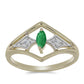Inel din Argint 925 Placat cu Aur ( 2.5 grame ) cu Smarald Zambian și Topaz Alb 0.23 Carate