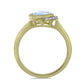 Inel din Argint 925 Placat cu Aur ( 3.61 grame ) cu Piatra Lunii Curcubeu și Topaz Alb 1.87 Carate