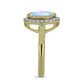 Inel din Argint 925 Placat cu Aur ( 3.61 grame ) cu Piatra Lunii Curcubeu și Topaz Alb 1.87 Carate