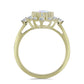 Inel din Argint 925 Placat cu Aur ( 3.1 grame ) cu Piatra Lunii Curcubeu și Topaz Alb 2.83 Carate