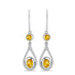 Cercei din Argint 925 ( 4.26 grame ) cu Citrin Ural și Topaz Alb 2.53 Carate
