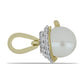 Pandantiv din Argint 925 Placat cu Aur ( 1.19 grame ) cu Perlă de Apă Dulce Albă și Topaz Alb 3.37 Carate