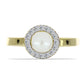 Inel din Argint 925 Placat cu Aur ( 2.55 grame ) cu Perlă de Apă Dulce Albă și Topaz Alb 1.47 Carate