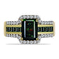 Inel din Argint 925 Placat cu Aur ( 3.58 grame ) cu Opal Etiopian Negru Lega Dembi și Spinel Negru 1.76 Carate