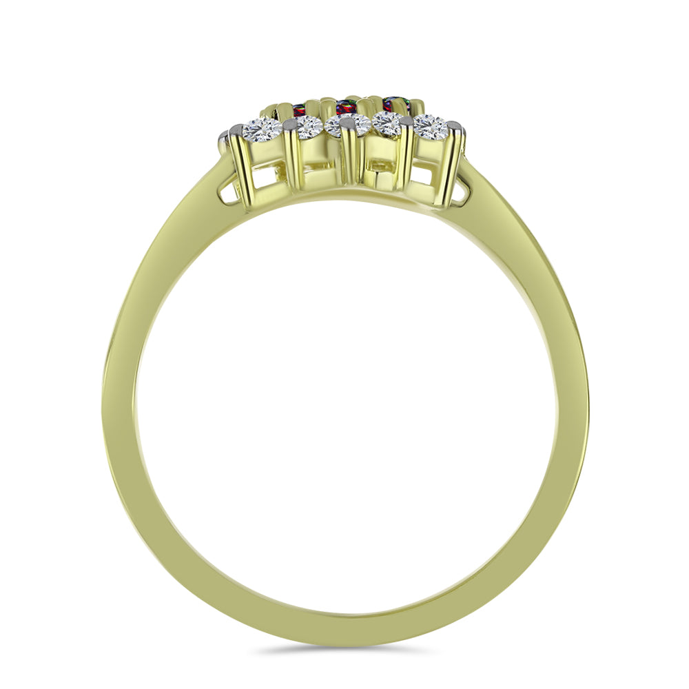 Inel din Argint 925 Placat cu Aur ( 2.56 grame ) cu Opal Etiopian Negru Lega Dembi și Topaz Alb 0.64 Carate